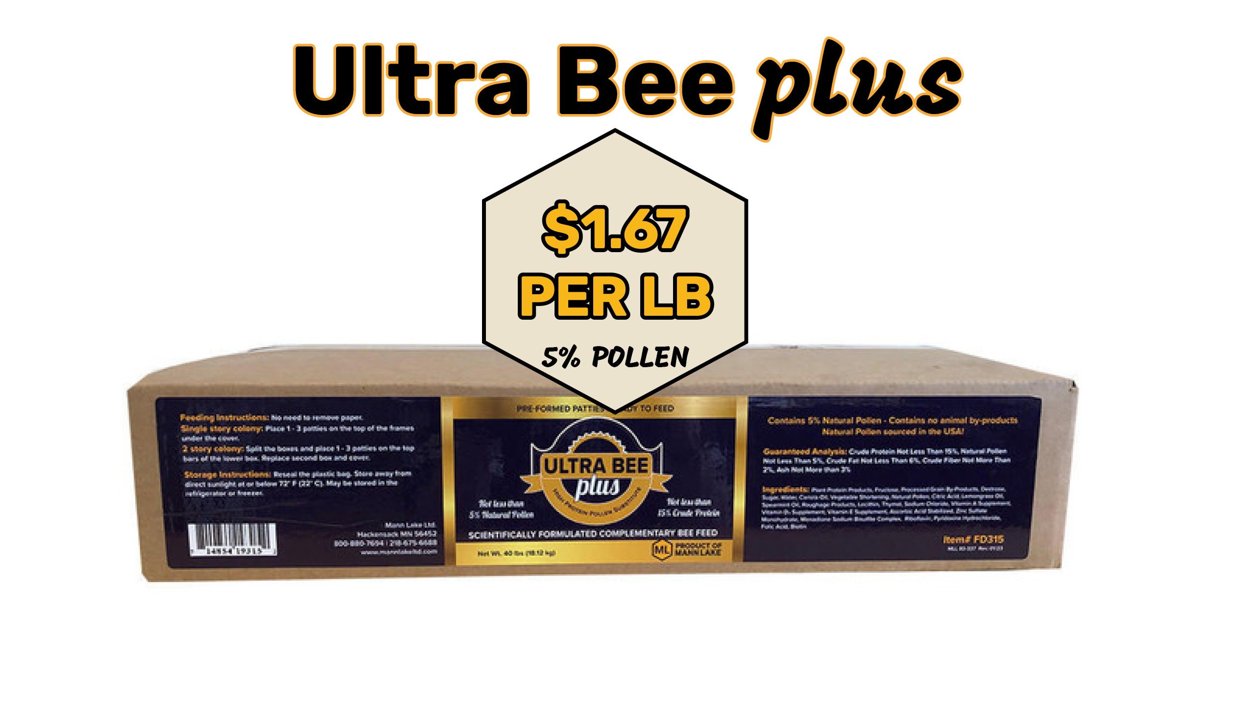 Ultrabee Plus pollen patties